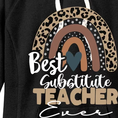 Substitute Teacher Boho Rainbow Teacher Appreciation Gift Women's Fleece Hoodie