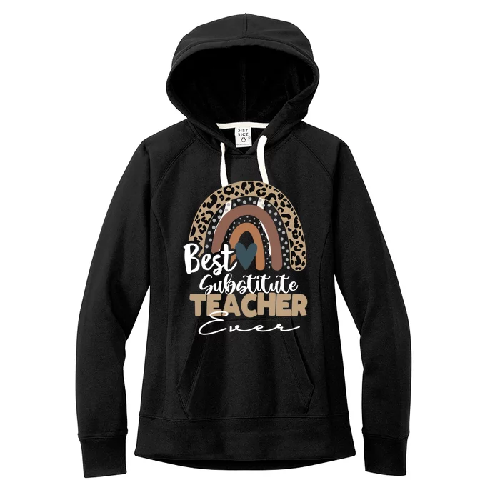 Substitute Teacher Boho Rainbow Teacher Appreciation Gift Women's Fleece Hoodie