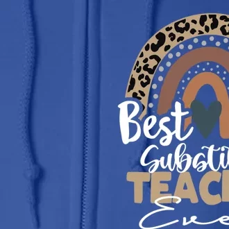 Substitute Teacher Boho Rainbow Teacher Appreciation Gift Full Zip Hoodie