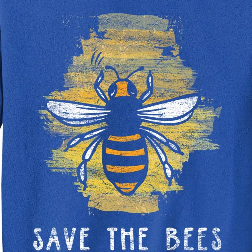 Save The Bees Tee Retro Gift Climate Change Christmas Cool Gift Tall Sweatshirt