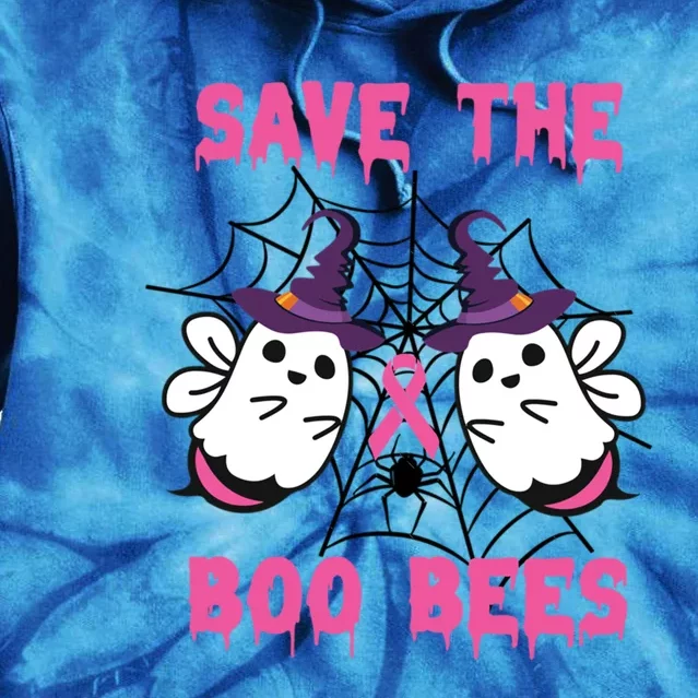 Save The Boo Bees Halloween Breast Cancer Research Awareness Great Gift Tie Dye Hoodie