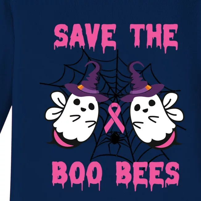 Save The Boo Bees Halloween Breast Cancer Research Awareness Great Gift Baby Long Sleeve Bodysuit