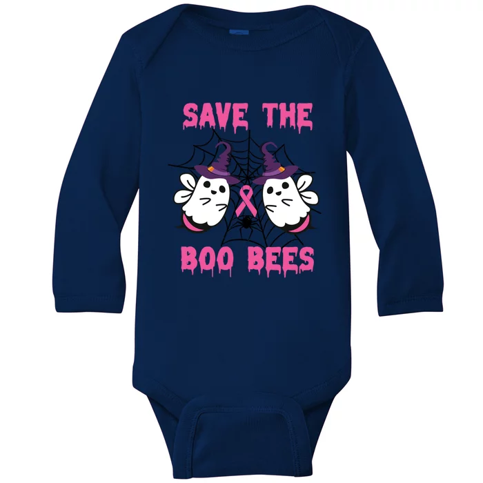 Save The Boo Bees Halloween Breast Cancer Research Awareness Great Gift Baby Long Sleeve Bodysuit