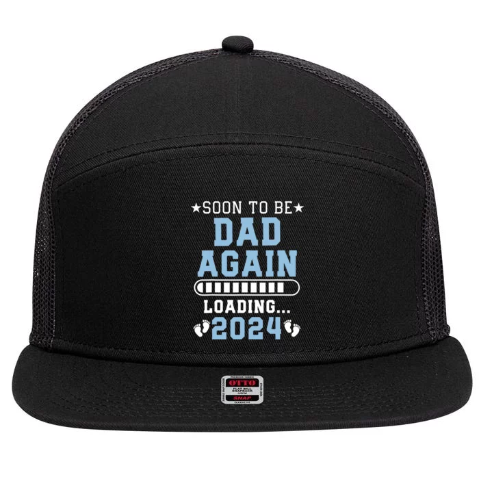 Soon To Be Dad Again Promoted To Dad Again 2024 7 Panel Mesh Trucker Snapback Hat