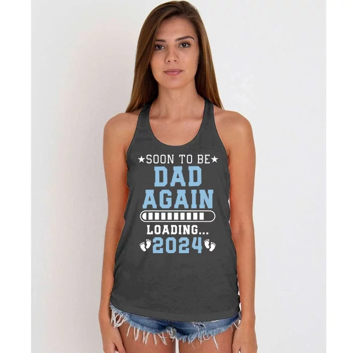 Soon To Be Dad Again Promoted To Dad Again 2024 Women's Knotted Racerback Tank