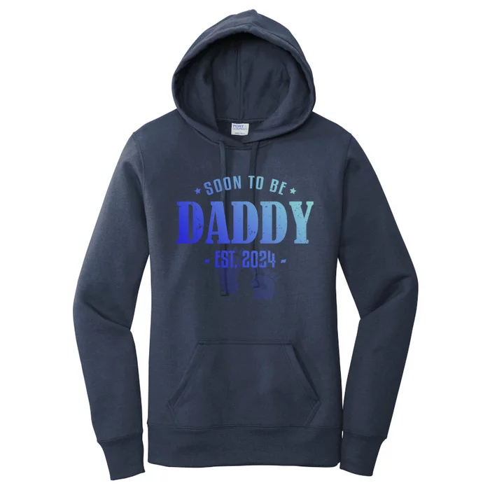 Soon To Be Daddy Est 2024 Vintage Dad To Be Fathers Day Gift Women's Pullover Hoodie