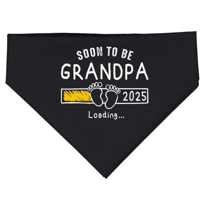 Soon To Be Grandpa 2025 Loading Promoted To Grandpa 2025 Gift USA-Made Doggie Bandana