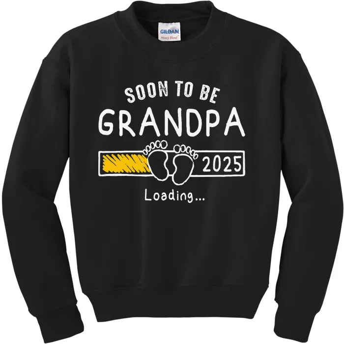 Soon To Be Grandpa 2025 Loading Promoted To Grandpa 2025 Gift Kids Sweatshirt