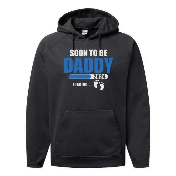 Soon To Be Daddy 2024 Est 2024 Fathers Day First Time Dad Performance Fleece Hoodie