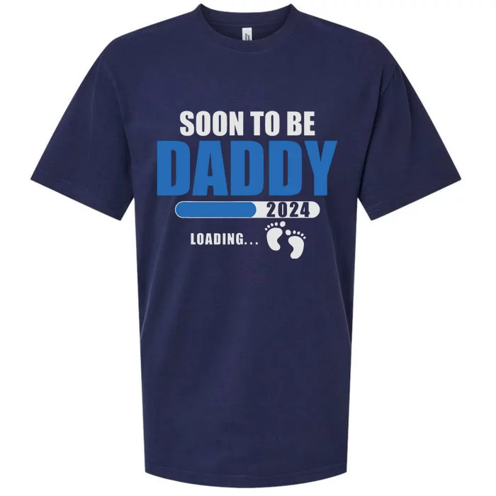 Soon To Be Daddy 2024 Est 2024 Fathers Day First Time Dad Sueded Cloud Jersey T-Shirt