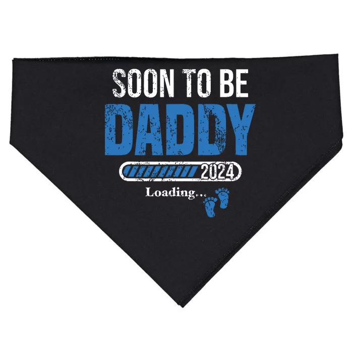 Soon To Be Daddy 2024 Est 2024 Fathers Day First Time Dad USA-Made Doggie Bandana