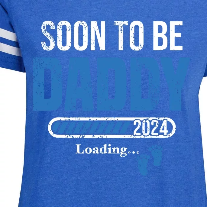 Soon To Be Daddy 2024 Est 2024 Fathers Day First Time Dad Enza Ladies Jersey Football T-Shirt