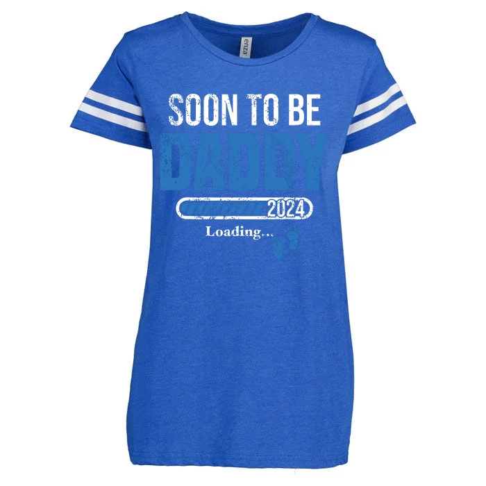 Soon To Be Daddy 2024 Est 2024 Fathers Day First Time Dad Enza Ladies Jersey Football T-Shirt