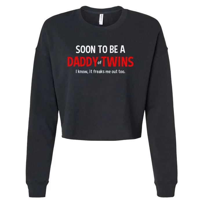 Soon To Be A Daddy Of Twins Expecting Father Cropped Pullover Crew