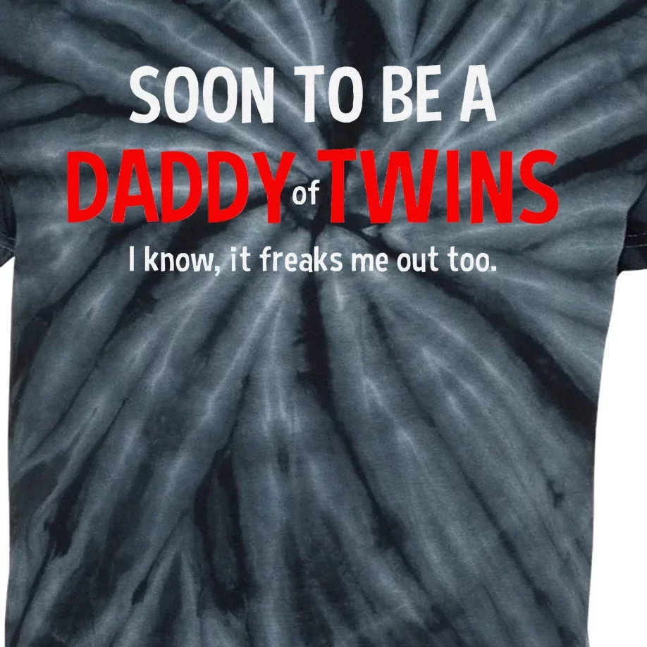 Soon To Be A Daddy Of Twins Expecting Father Kids Tie-Dye T-Shirt