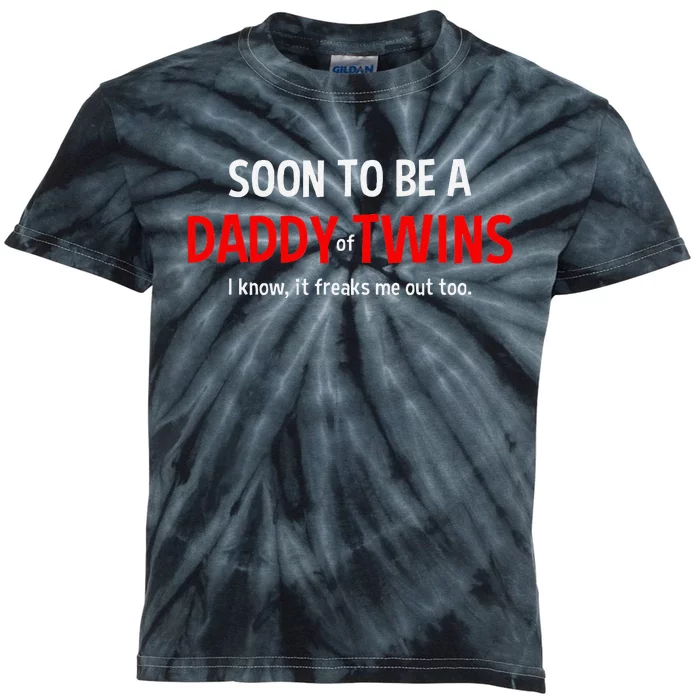 Soon To Be A Daddy Of Twins Expecting Father Kids Tie-Dye T-Shirt