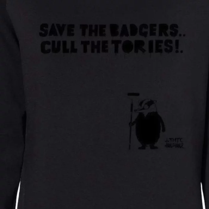 Save The Badgers Cull The Tories Womens California Wash Sweatshirt