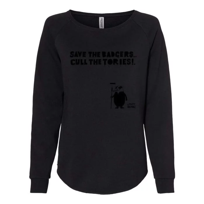 Save The Badgers Cull The Tories Womens California Wash Sweatshirt