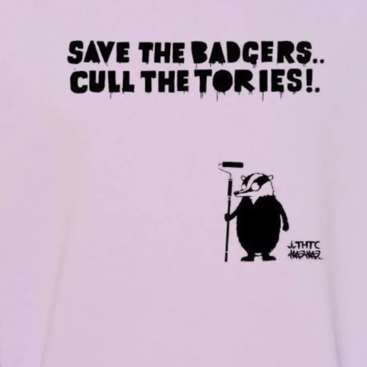 Save The Badgers Cull The Tories Garment-Dyed Sweatshirt