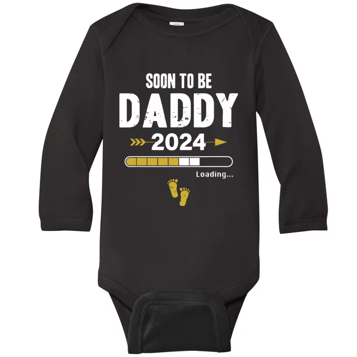 Soon To Be Daddy 2024 Loading Father Pregnancy Birth Baby Baby Long Sleeve Bodysuit