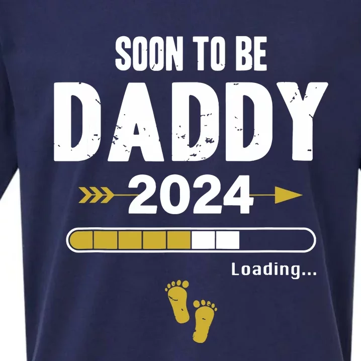 Soon To Be Daddy 2024 Loading Father Pregnancy Birth Baby Sueded Cloud Jersey T-Shirt