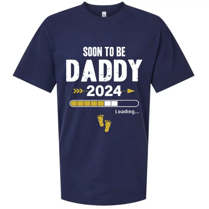 Soon To Be Daddy 2024 Loading Father Pregnancy Birth Baby Sueded Cloud Jersey T-Shirt