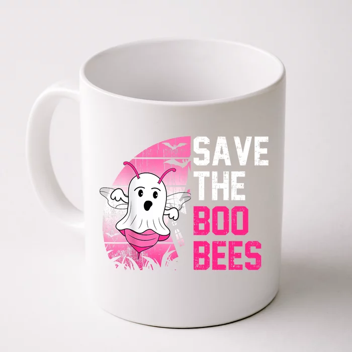 Save The Boobees Boo Bees Breast Cancer Halloween Cool Gift Front & Back Coffee Mug