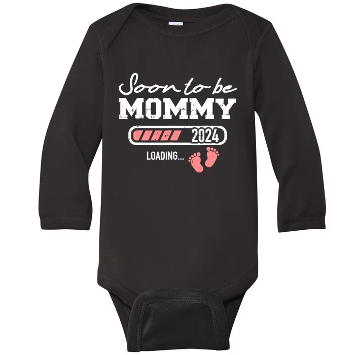 Soon To Be Mommy 2024 Loading Bar Baby Long Sleeve Bodysuit