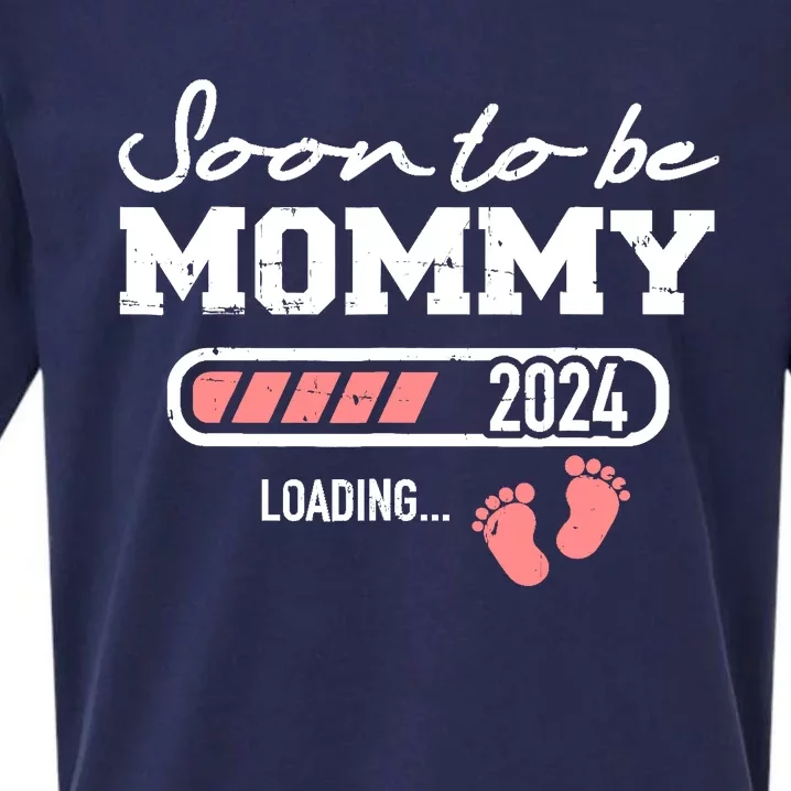 Soon To Be Mommy 2024 Loading Bar Sueded Cloud Jersey T-Shirt