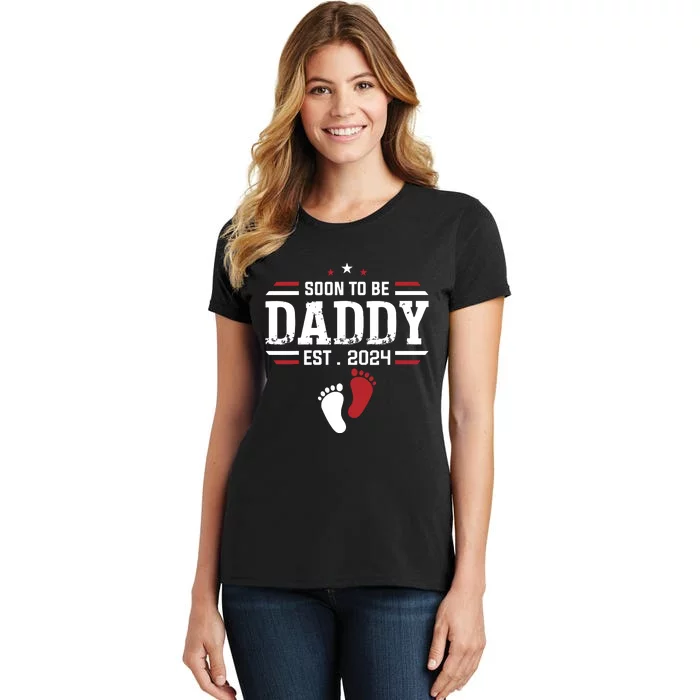 Soon To Be Daddy 2024 New Dad 2024 First Time Dad Women's T-Shirt