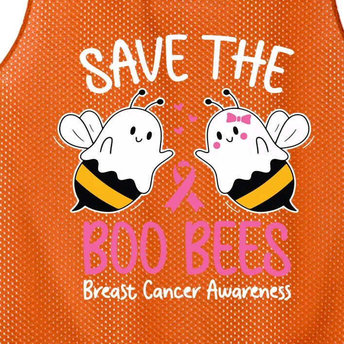 Save The Boobees Boo Bees Breast Cancer Halloween Women Mesh Reversible Basketball Jersey Tank