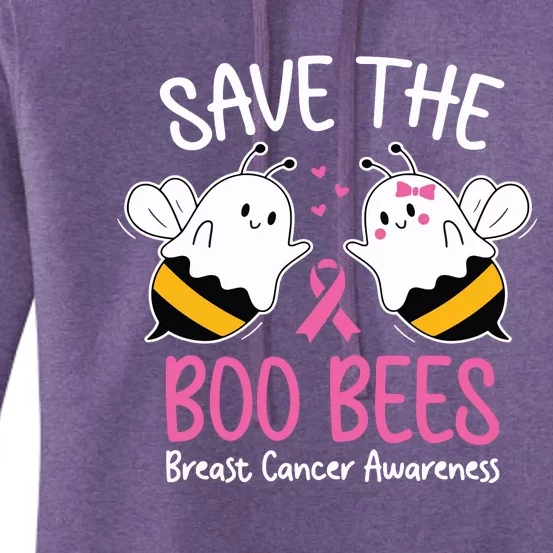 Save The Boobees Boo Bees Breast Cancer Halloween Women Women's Pullover Hoodie