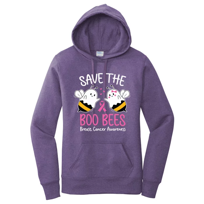 Save The Boobees Boo Bees Breast Cancer Halloween Women Women's Pullover Hoodie