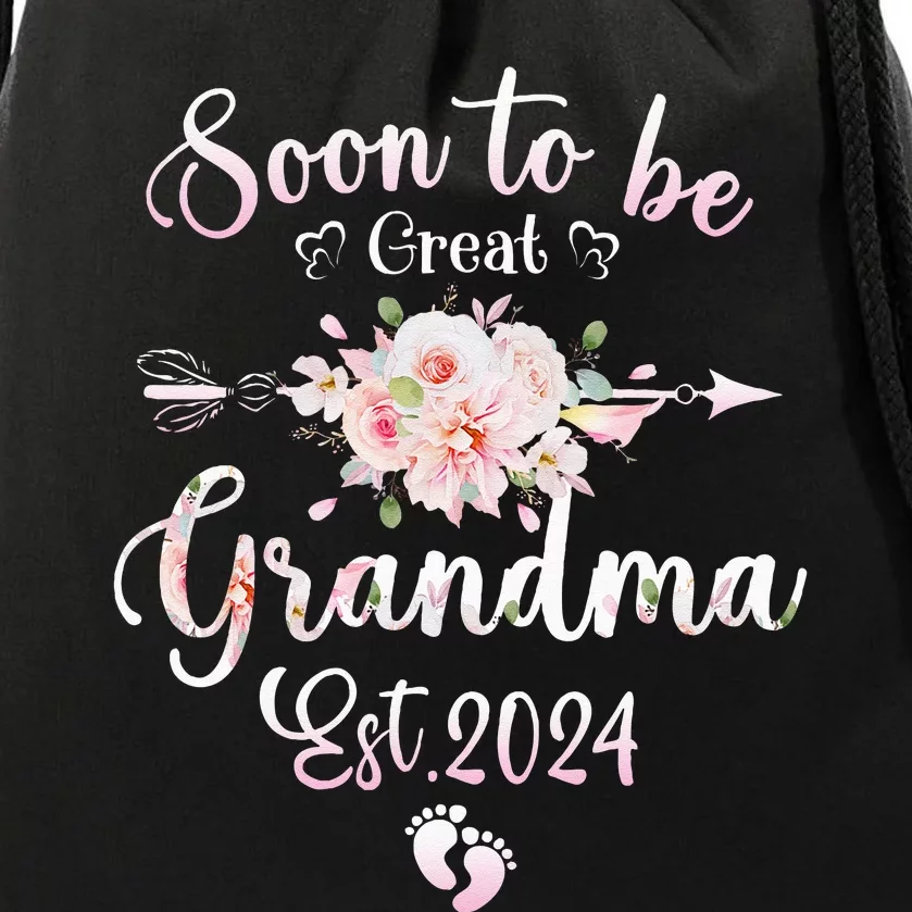 Soon To Be Great Grandma 2024 Mothers Day First Time Grandma Drawstring Bag