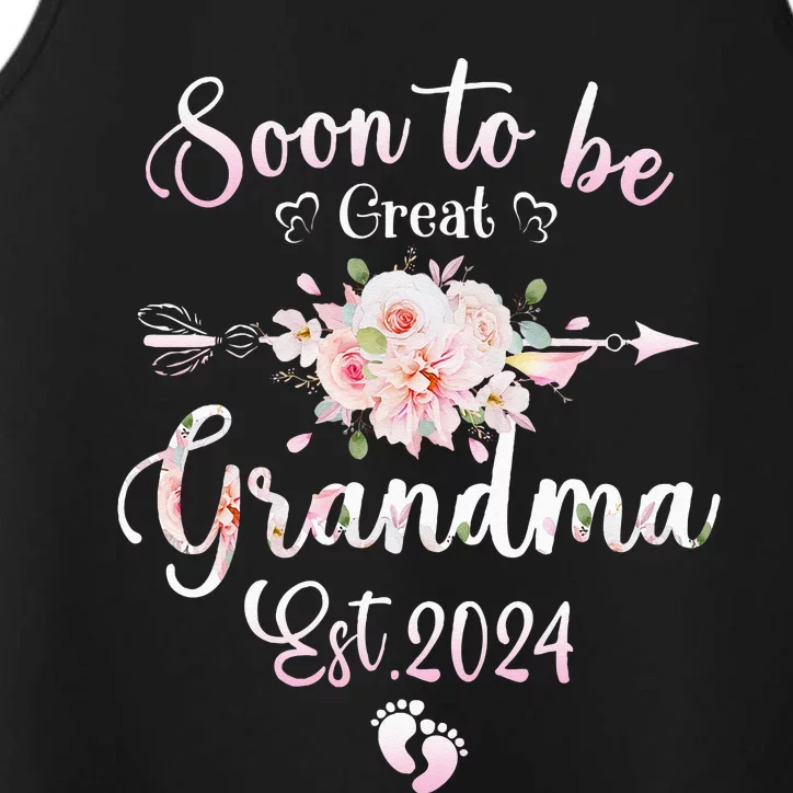 Soon To Be Great Grandma 2024 Mothers Day First Time Grandma Performance Tank