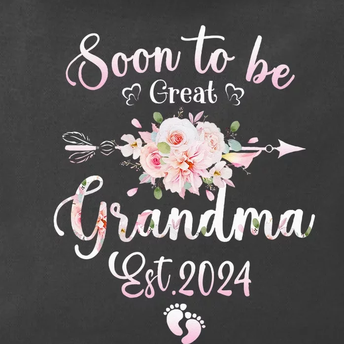 Soon To Be Great Grandma 2024 Mothers Day First Time Grandma Zip Tote Bag