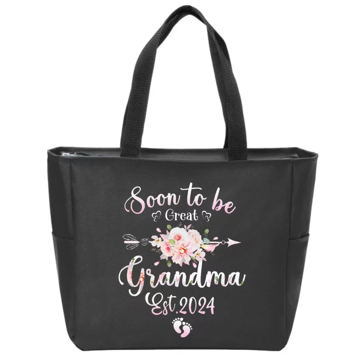 Soon To Be Great Grandma 2024 Mothers Day First Time Grandma Zip Tote Bag