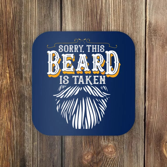 Sorry This Beard Is Taken Country Retro Valentines Day Gift Coaster