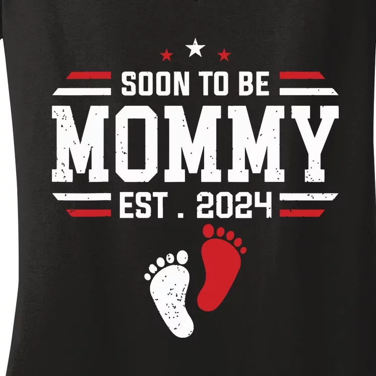 Soon To Be Mommy 2024 New Mom 2024 First Time Mom Women's V-Neck T-Shirt