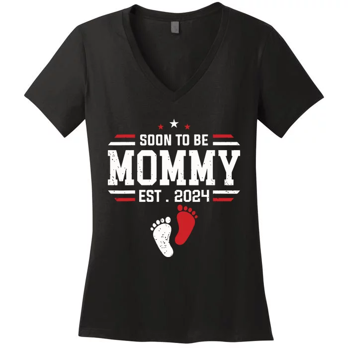 Soon To Be Mommy 2024 New Mom 2024 First Time Mom Women's V-Neck T-Shirt