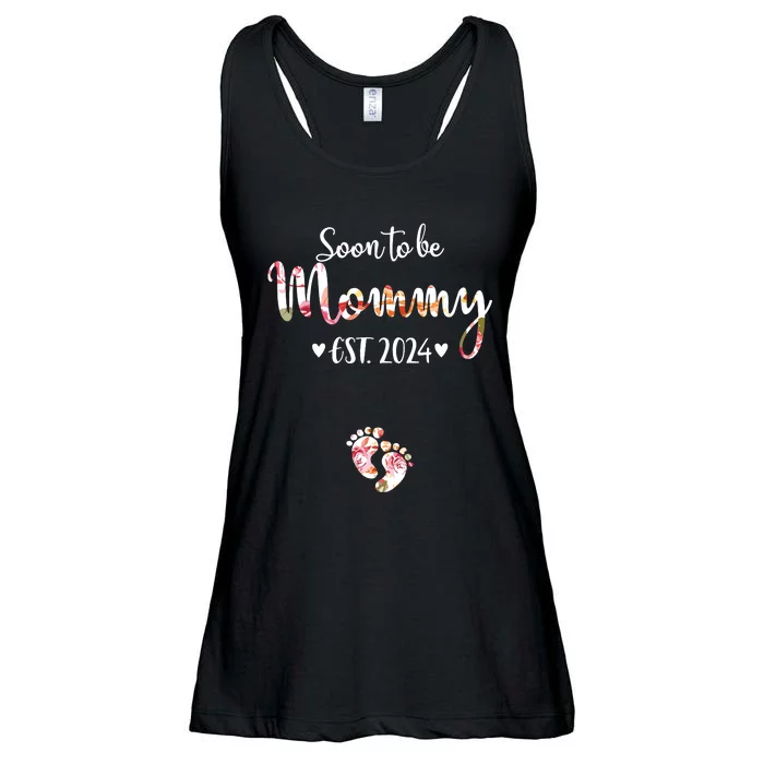 Soon To Be Mommy Est 2024 For Mom Pregnancy Announcement Ladies Essential Flowy Tank