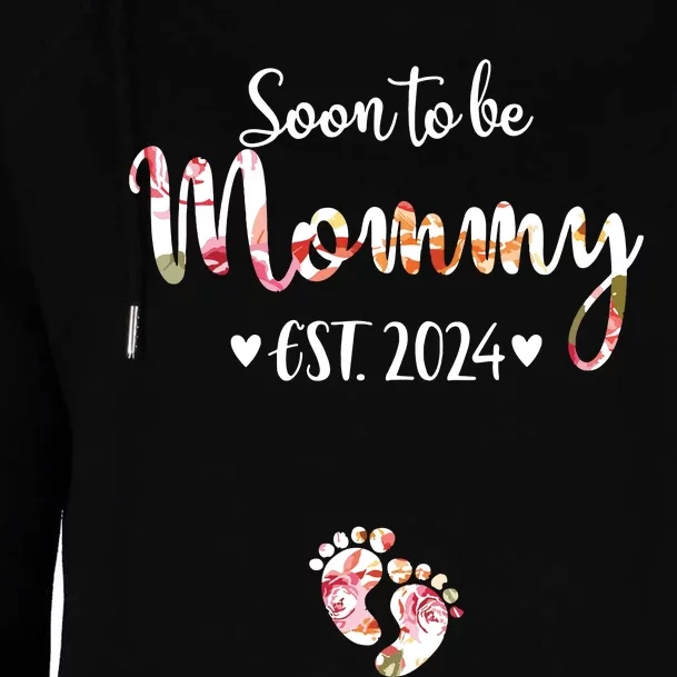 Soon To Be Mommy Est 2024 For Mom Pregnancy Announcement Womens Funnel Neck Pullover Hood