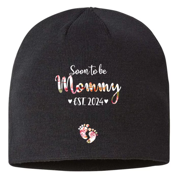 Soon To Be Mommy Est 2024 For Mom Pregnancy Announcement 8 1/2in Sustainable Knit Beanie