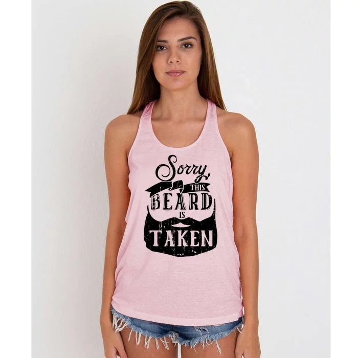 Sorry This Beard Is Taken Great Gift Valentines Day Gift Women's Knotted Racerback Tank