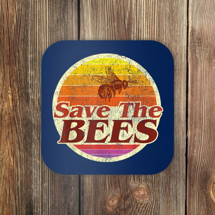 Save The Bees Funny Vintage Retro Distressed Coaster