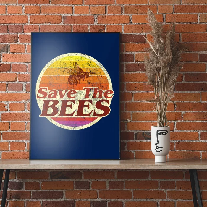 Save The Bees Funny Vintage Retro Distressed Poster