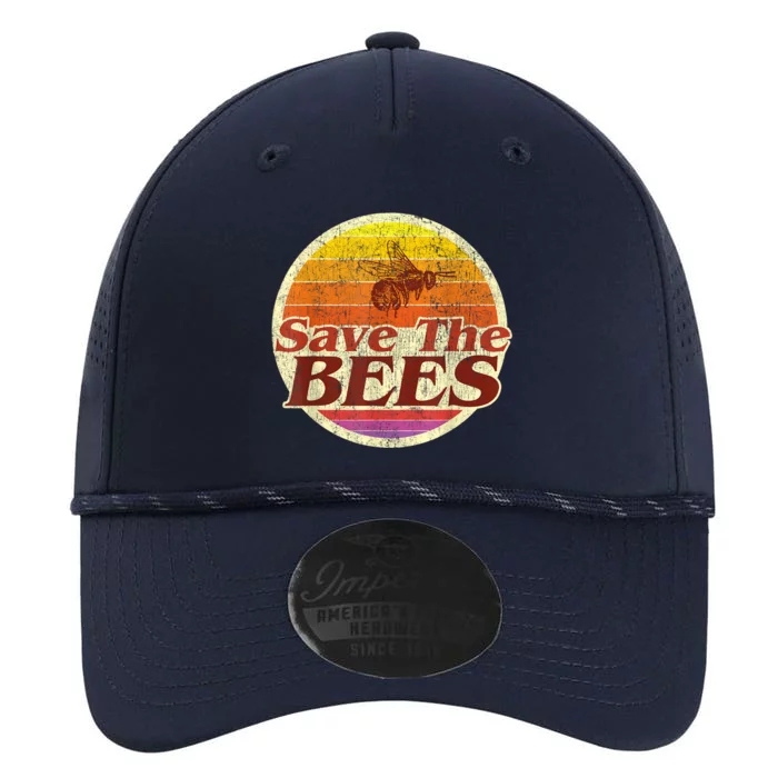 Save The Bees Funny Vintage Retro Distressed Performance The Dyno Cap