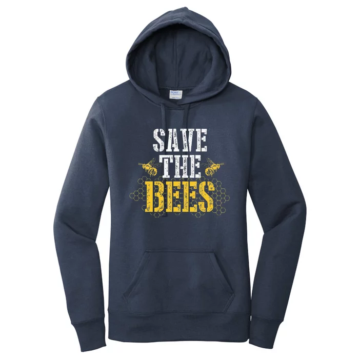 Save The Bees Environmental Earth Day Beekeeper Gift Women's Pullover Hoodie