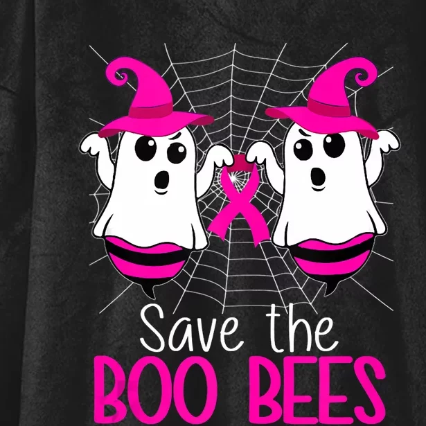 Save The Boo Bees Breast Cancer Awareness Halloween Hooded Wearable Blanket