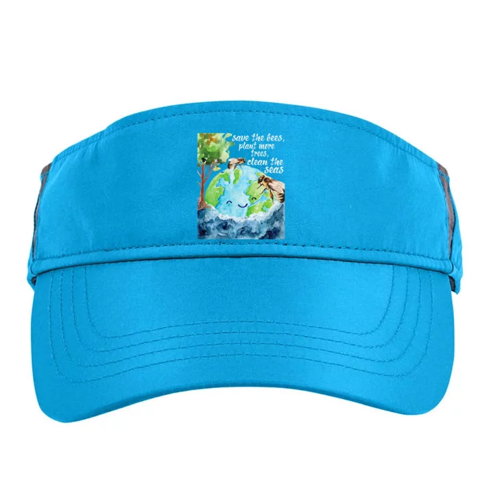 Save The Bees Environmental Protection Earth Day Climate Adult Drive Performance Visor